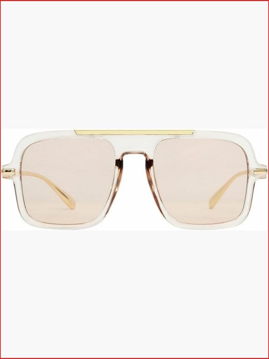 Retro Square Vintage Oversized Pilot Sunglasses UV400 Protection Unisex main image 4